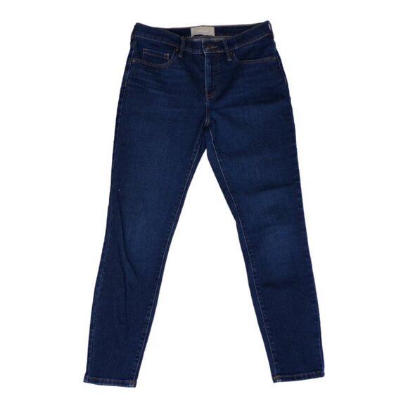 Everlane Dark Wash Blue Jeans Mid Rise Stretch Tapered Leg Ankle Length 28 #1046 - Picture 1 of 5